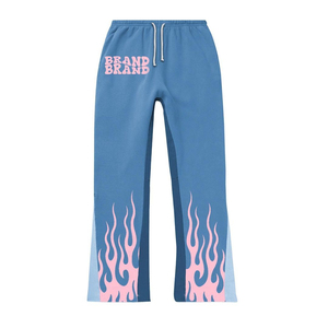 Men Custom Two Piece Hooded Sweat Pant Sets French Terry Cotton Oversize 3D Puff <b>Print</b> No String <b>Hoodie</b> Flare Pant Set - Product Image 6