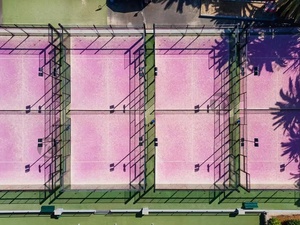 Campo da Padel Panoramico Economico con Luci LED Verdi, Blu e Bianche per Campi Esterni 20m*10m - Product Image 4