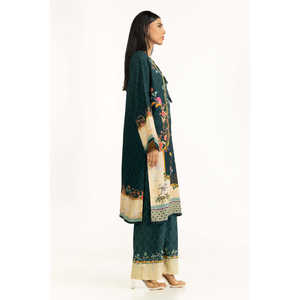 Ensemble coordonné en crêpe de viscose imprimé IPST-55062, style décontracté avec design sans col pour le printemps/été - Product Image 2