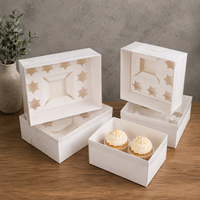 Caja para Pasteles y Cupcakes con Ventana, 2/5/8/9 Cavidades, Ideal para Bodas, Cumpleaños, Navidad, Fiestas, Empaque de Postres, Venta Caliente de Fábrica