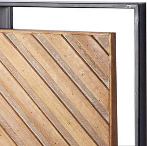 Décoration murale sculptée linéaire en bois avec cadre noir, lot de 2 32 "W, 12" H, marron - Product Image 5