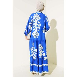 Robe à la cheville élastique à motifs ethniques Saxe - Product Image 1