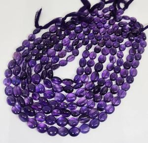 Perles en vrac en gros, perles ovales en améthyste violettes 7x6mm pour la fabrication de bijoux DIY (bracelets, colliers, boucles d'oreilles) - Product Image 3