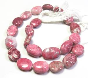 Cuentas de piedras preciosas de alto grado de thulita Natural rosa, hebra de 13-16mm, ovalada lisa, 160 quilates, 10 "para la fabricación de joyas - Product Image 4