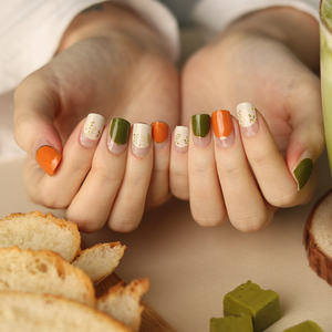 Meilleures ventes bandes d'ongles en gel 3D de haute qualité #45684 Greentea Latte Application facile Article de décoration de salon Fabriqué en Corée - Product Image 6