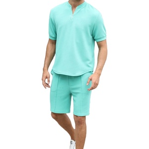 Ensemble de jogging pour hommes en gros 2025, ensemble de survêtement respirant, chemise et short, ensemble de fitness 2 pièces pour hommes - Product Image 4