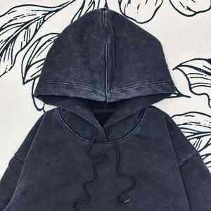 Sudadera con capucha personalizada con bolsillos de canguro de estilo informal callejero de gran tamaño y diseño de cordón para Sudadera con capucha - Product Image 5