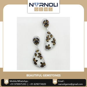 ต่างหูคุณภาพดีเยี่ยมประดับด้วยหินควอตซ์และเซอร์โคเนีย - Product Image 3