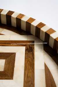 Bandeja Redonda Moderna de Madera y Hueso con Base Pulida para Cocina, Decoración de Hogar de Lujo y Vajilla de FAIZA CRAFT - Product Image 2