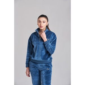 Fila Velvet Zip Chándal Azul-Mujer - Product Image 4