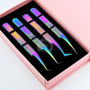 Pince à cils en fibre diamantée Nano Grip pour extensions de cils, outil de précision pour la création et le prélèvement de bouquets de volume - Product Image 1