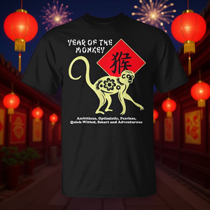 Camiseta del Año Nuevo Lunar del Zodíaco Chino del Año del Mono para hombres y mujeres - Product Image 3