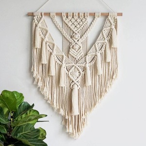 Colgador de plantas de macramé bohemio con tapiz de pared, maceta colgante de cuerda de algodón para interior, hogar, jardín, balcón, decoración de habitación - Product Image 5