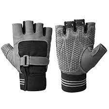 Unisex logotipo personalizado medio dedo guantes de levantamiento de pesas cuero genuino Amara Fitness Color personalizado - Product Image 4