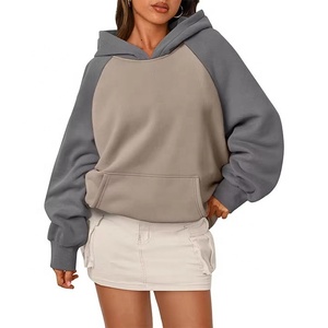 Femmes surdimensionné recadrée goutte épaule sweats brodé Joggers pantalons dames 2 pièces ensemble sweats à capuche vierges motif solide - Product Image 1