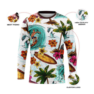 Diseño de compresión OEM MMA Rash Guard personalizado sublimado impreso Unisex Fight Wear manga larga transpirable UPF50 + secado rápido - Product Image 6