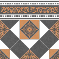 Modèle 50427-A Carreaux de sol extérieurs en porcelaine de style marocain 400x400mm 12mm d'épaisseur Antidérapants pour usage extérieur en villa - NOVAC CERAMIC