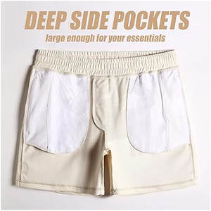 Short de gymnastique athlétique pour hommes, 5.5 pouces, entrejambe, short de jogging léger, motif uni, décontracté, salon, pyjama, poches latérales - Product Image 5