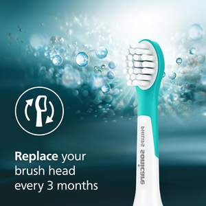 Philips Sonicare pour enfants - Têtes de brosse à dents électriques de remplacement authentiques, format compact, pour enfants de 3 ans et plus, lot de 2, HX6032/94 - Product Image 2