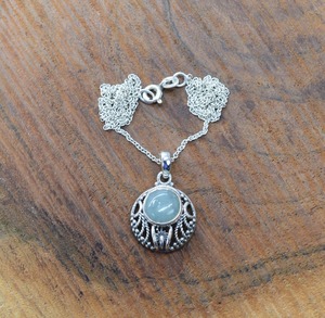 Tendencia 925 plata esterlina aguamarina piedra preciosa colgante joyería hecha a mano plata estilo bohemio colgante joyería para mujeres regalo niñas - Product Image 3