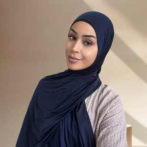 高品質液体ジャージーヒジャーブ最新デザイン液体ジャージーヒジャーブ平野固体ストレッチジャージープレミアムスカーフ - Product Image 4