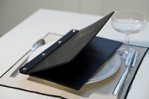 Custom Logo PU Leather Menu Cover Waterproof Menu <b>Folder</b> <b>A4</b> A5 Restaurant Menu Holder - Product Image 2