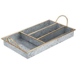 Modern Round Galvanized Metal Serving <b>Tray</b> With Handles Perfect for Dining Table Parties Storage Home Decor - Product Image 5