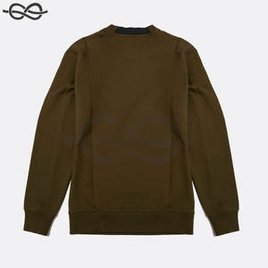 Sudadera de lana elevada en diagonal, cuello acanalado, puños y dobladillo, sudadera de algodón, bolsillo con cremallera en el brazo izquierdo, sudadera - Product Image 4