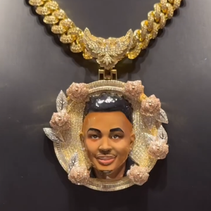 Superventas fábrica europea americana nueva letra OTF colgante completo laboratorio cultivado diamante cubano collar Hip Hop personalidad de moda - Product Image 5