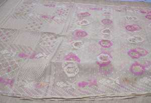 Exclusif Deshi Dhakai Blanc Jamdani Sharee Qualité Exportation pour Femmes JAMDANI FABRIC Bleu VERT Doré Bleu Ciel du Bangladesh - Product Image 5