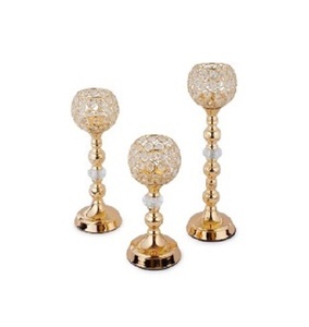 Bougeoir en cristal doré de nouveau design Pièce maîtresse de table en métal Mariages Cristal de Pâques Artisanat Faveurs de mariage Décoratif - Product Image 5
