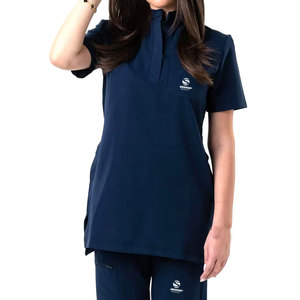Bleu à manches courtes col montant hôpital médical médecin Scrubs uniformes droits ensembles surdimensionné gommage hauts en gros haut pantalon - Product Image 1