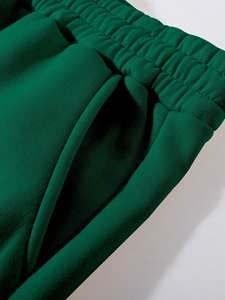 Wholesale Men's 100% Cotton Fleece Tracksuit Pullover Top Jogger Bottom Custom Logo Two Piece Apparel OEM Private Label Supplier - Product Image 5