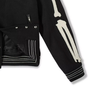 Chaqueta Bomber de Béisbol para Hombre, con Bordado Personalizado, Cuello Alto, Invierno, Ecológica, Deportiva Universitaria - Product Image 3