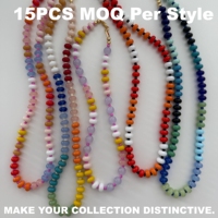 Collier de perles en pierre naturelle multicolore, tendance, avec breloque audacieuse en pierre précieuse étanche plaqué or 18 carats, faible MOQ, pour marques de boutiques