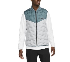 High Quality Custom Polyester <b>Jacket</b> for Men <b>Canvas</b> Material Quilted Padded Vest Bubble Waistcoats Casual Winter Clothing - Product Image 1