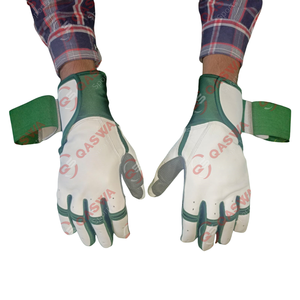 ถุงมือตีเบสบอลทำจากหนังแบบนิ้วเต็มถุงมือตีผสมสีเขียวขาวและสีเทามาใหม่ใช้งานหนัก - Product Image 5