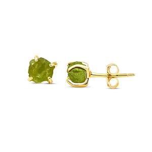 5-7mm Natural Peridot Stud <b>Earrings</b> Genuine Gemstone 925 Sterling Silver Gold Plated Handmade Jewelry Bulk for Women for Gifts - Product Image 1