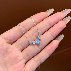 Collier pendentif personnalisé pour femme en diamant de laboratoire taille brillant EF VS 5 pierres certifié IGI, multi-longueurs, pour usage quotidien (0,85 ct) - Product Image 5