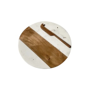 Planche à découper en bois d'acacia véritable et résine, outils de cuisine pour pique-nique, planche à fromage en bois, passe au lave-vaisselle, blocs à découper en bois de 2 cm d'épaisseur - Product Image 5