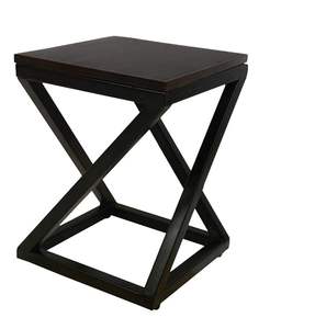 Handcrafted wood and <b>iron</b> side <b>table</b> with distressed finished and vintage appeal ideal for farmhouse inspired interiors - Product Image 5