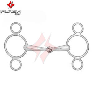 Premium Custom Made Horse Equine 3 Ring Dutch Gag Waterford Horse Bit de acero inoxidable de alta calidad Western Dutch Gag Breeches - Product Image 2