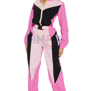 Conjunto de ropa deportiva de 2 piezas con logotipo personalizable para mujer, cortavientos y joggers para exteriores, conjunto de piezas de invierno, chándales cortavientos - Product Image 5