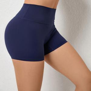 Pantalones cortos sin costuras de cintura alta para mujer, novedad personalizada para gimnasio, Yoga, entrenamiento físico y correr, ropa deportiva de entrenamiento con patrón sólido - Product Image 6