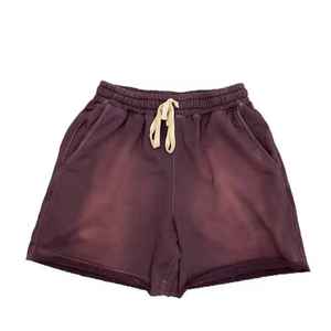 Shorts d'été en coton 100% 260 g/m², vente en gros, shorts vintage personnalisés, shorts unisexes de haute qualité, lavés à l'acide, shorts amples pour hommes - Product Image 1
