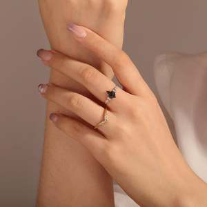 Jeulia Classic Wedding <b>Ring</b> <b>Set</b> with Kite Cut Black Rutilated Quartz - Product Image 6