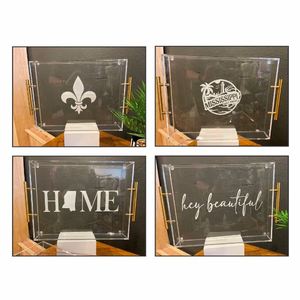 Vente en gros de plateau de service en acrylique avec poignées en métal transparent, élégant et solide, idéal pour le service à thé et à café au restaurant - Product Image 3