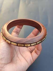 Exquisite <b>Handcrafted</b> Wood & Brass Bangle Set for Traditional Occasions Latest Unique Product Supplier From India. - Product Image 6