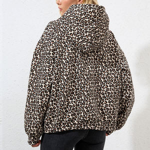 Sudadera con Capucha de la Mejor Calidad, Estilo Urbano, Estampado de Leopardo, Top Ventas, Ropa de Invierno, Sudadera de Felpa de Algodón para Mujer - Product Image 2