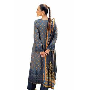 Traje Salwar Kameez de 3 Piezas sin Coser, de Algodón Khaddar Estampado, Ropa Étnica Pakistaní e India para Festivales-SD-42130 - Product Image 5